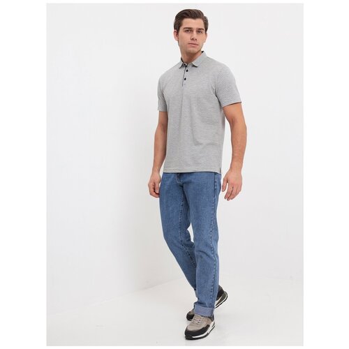 фото Поло мужское greg g144-pp124-ut01 (серый.принт), прямой силуэт / сlassic fit, цвет серый, размер 52