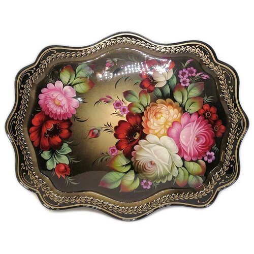 Поднос авторский в стиле Жостово 