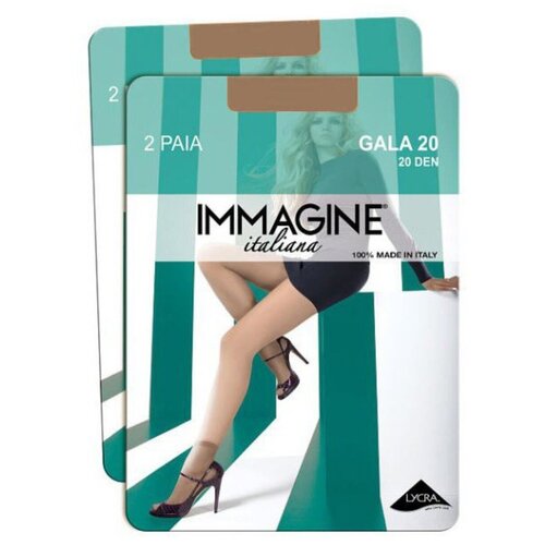 фото Носки immagine, 20 den, 4 пары, 2 уп., размер 1-unica, бежевый