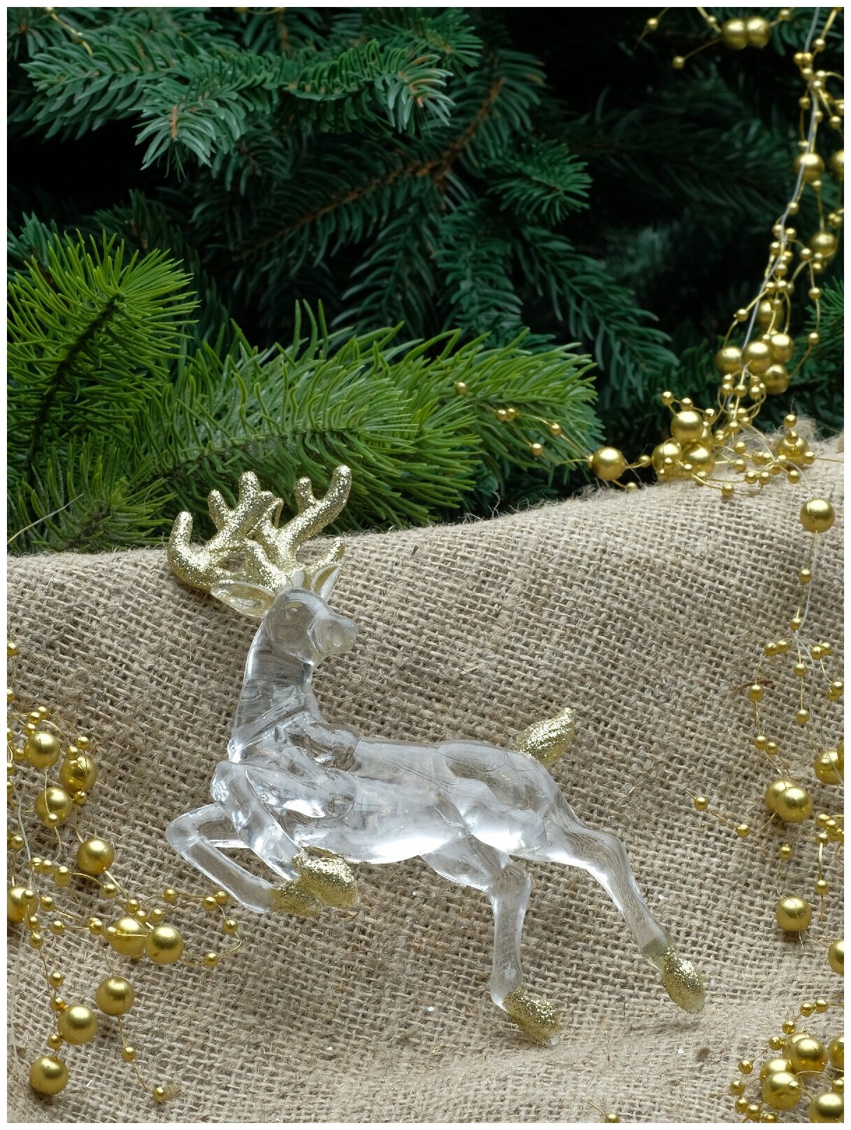 Рождественское украшение подвеска на елку Олень 11 см