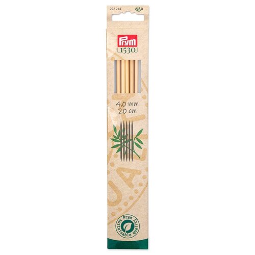 prym 1530 спицы круговые бамбук 10 60 см Спицы для вязания PRYM чулочные, Серия Prym 1530, 4мм / 20см, бамбук, натуральный, 5шт в упаковке, арт.222214