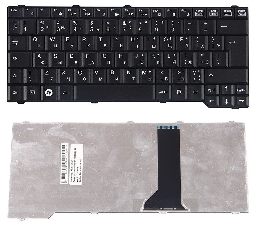 Клавиатура для Fujitsu Amilo 3540 V6505 3710 LI-3710 V6535 (V080229DK1 NSK-F300R V080129DK2 чёрная)