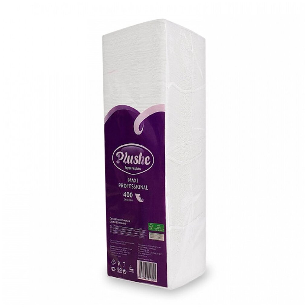 "Plushe" бумажные салфетки, белые, 400 шт.