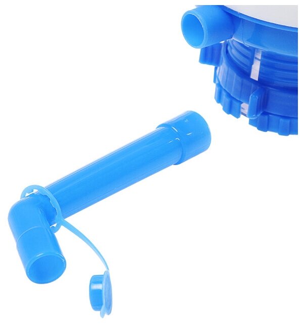 Помпа для воды Luazon, механическая, большая, под бутыль от 11 до 19 л, голубая - фотография № 5