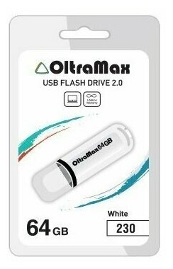 Флешка OltraMax 230 64GB White