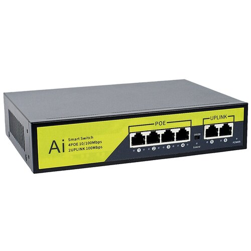 PoE коммутатор свитч KS Vision 4 PoE порта 2 Uplink порта 300000₽