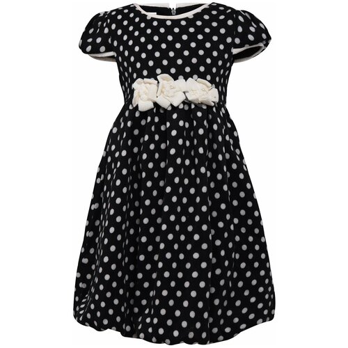 фото Платье cascatto, флис, в горошек, размер 6-7/116-122, черный