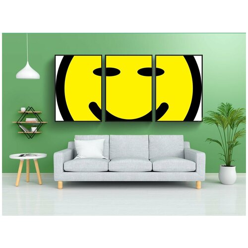 фото Набор модулных постеров для интерьера "смайлик, счастливый, лицо" 60x90 см. в тубусе, без рамки lotsprints