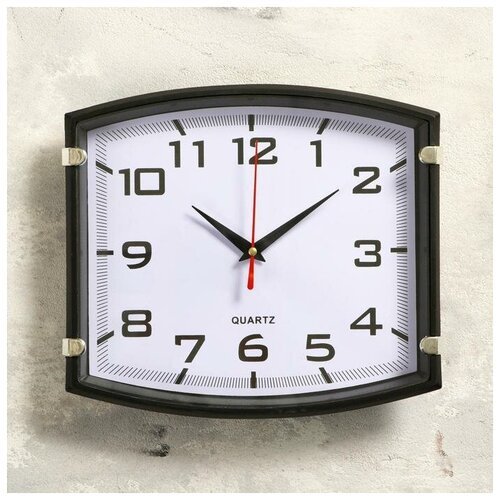 фото Часы настенные, серия: классика, "модерн", чёрные, 25х22 см qwen