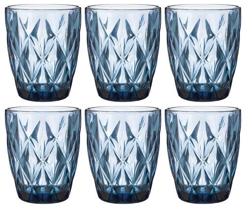 Набор стаканов Lefard Muza Color Ромбо, 240 мл, 6 шт., синий