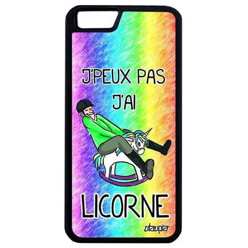 фото Необычный чехол для мобильного // iphone 6 plus // "не могу - у меня единорог!" карикатура крутой, utaupia, цветной