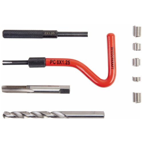 Набор для восстановления резьбы M8x1,25 , 16 предметов WIEDERKRAFT WDK-ST8125