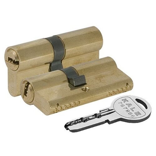 Цилиндровый механизм (личинка для замка)с перфорированным ключами. ключ-ключ 164 SN/62mm (26+10+26) (латунь) KALE KILIT