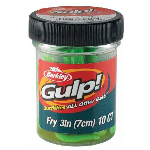 приманка съедобная икра berkley gulp salmon eggs Berkley, Силиконовая приманка Gulp Fry, 8см, Spring Green