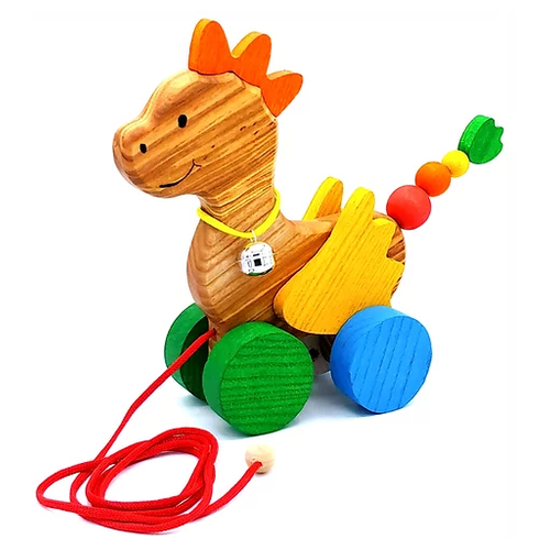 Каталка-игрушка S-Mala Дракоша, бежевый каталка игрушка s mala мышонок 12003 разноцветный