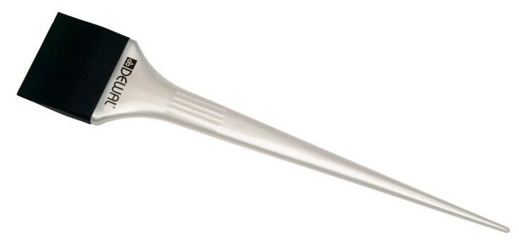 Кисть-лопатка DEWAL для окрашивания корней силиконовая черная с белой ручкой узкая 44мм DEWAL MR-JPP147