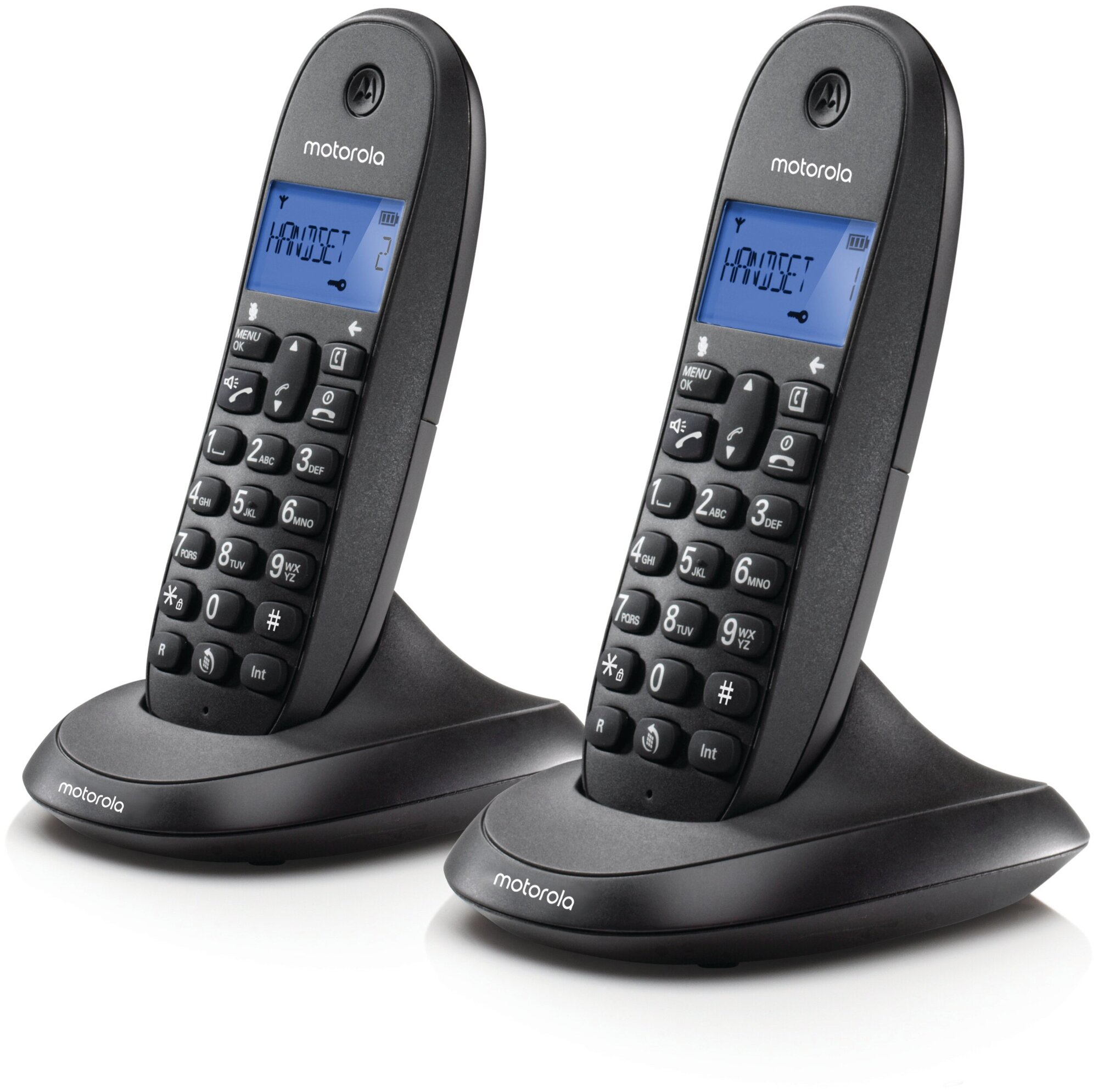 Радиотелефон Motorola Dect C1002LB+ черный (труб. в компл:2шт)