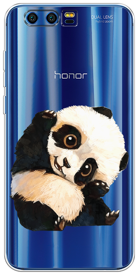 Силиконовый чехол на Honor 9 / Хонор 9 "Большеглазая панда", прозрачный