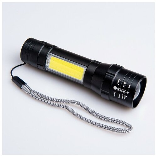 фото Фонарь ручной аккумуляторный, 7 вт, 200 лм, т6, zoom, 4 режима, 12 x 3.5 см noname