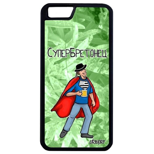 фото Новый чехол на смартфон // iphone 6 plus // "супербретонец" герой веселый, utaupia, светло- зеленый