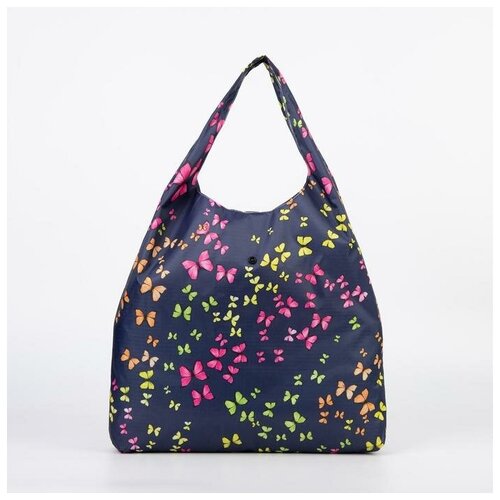 фото Сумка складная на кнопке, водонепроницаемая, цвет синий gorodok