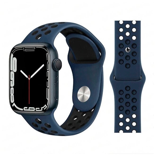 Ремешок силиконовый перфорированный Sport NK для Apple Watch 42/44/45/49 мм 235мм на кнопке мятный (28)