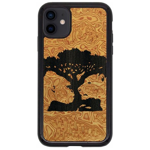 фото "чехол t&c для iphone 11, (айфон 11), silicone wooden case, wild series, магическое дерево (корень дуба - эвкалипт)" timber & cases