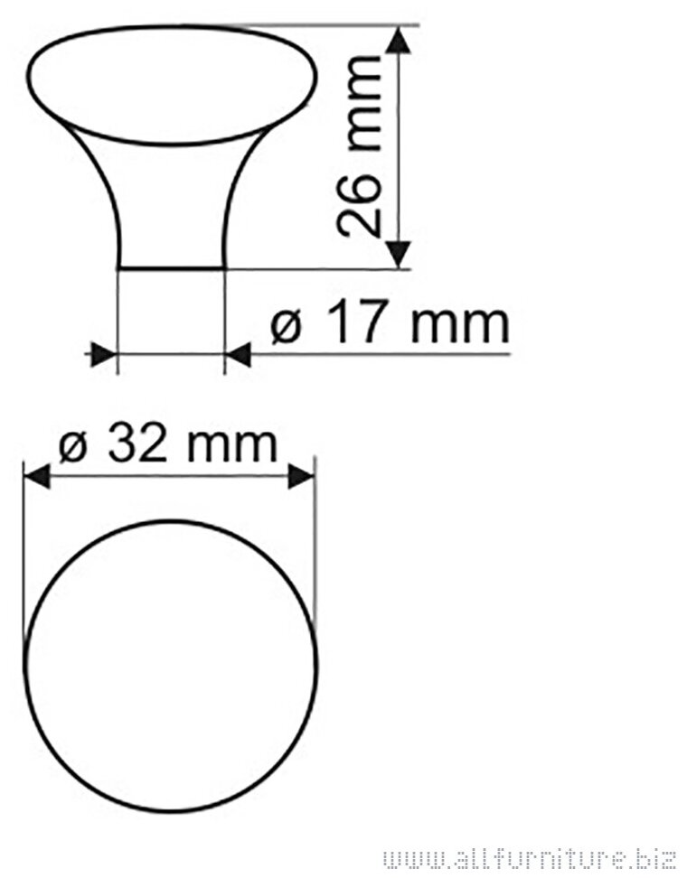 Ручка мебельная кнопка 37 мм, RK.1427 керамика , золоток кольцо (комплект 4 шт.) - фотография № 3
