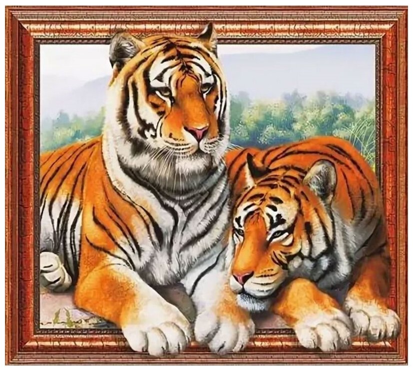 Алмазная мозаика тигр схема