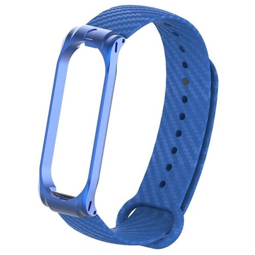 Ремешок силиконовый с металлическим основанием для Xiaomi Mi Band 4 Strap (Blue/Синий)