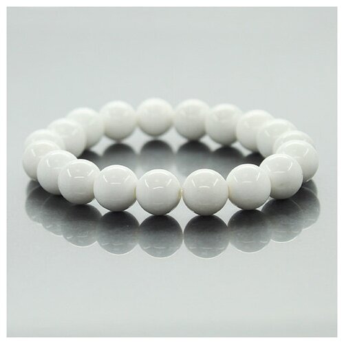фото Браслет агат77, агат, кальцит, размер 16 см, белый