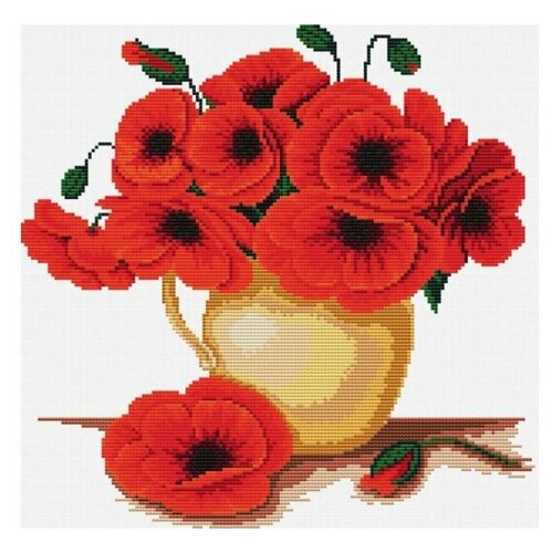 фото Набор для вышивания "кувшин с маками" белоснежка