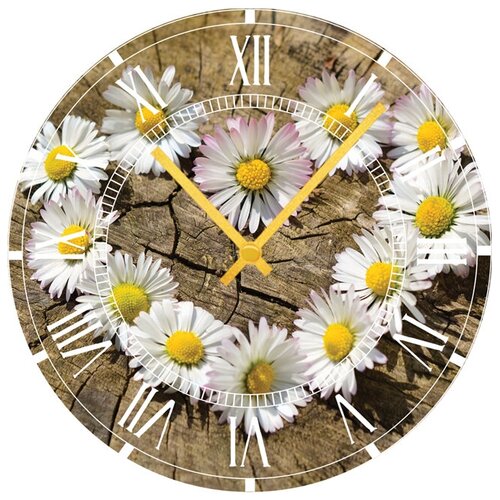 фото Svs настенные часы svs 3001301 kitchen сердце из ромашек