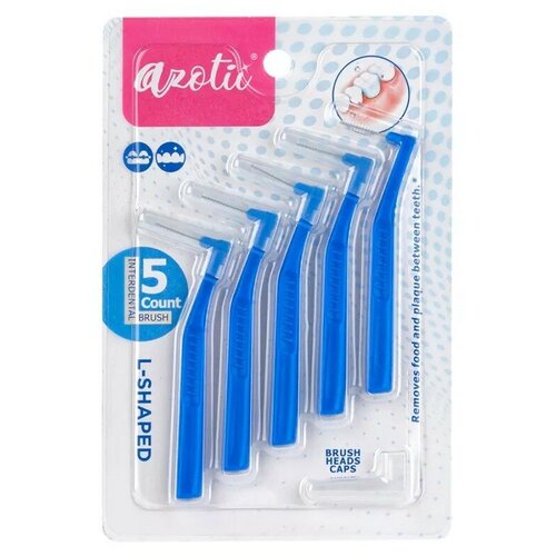 Ершики Azotii L-SHAPED Interdental Brushes 1,0-1,2 мм, 5шт