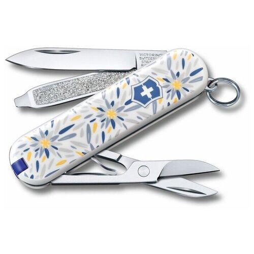 Нож перочинный Victorinox Classic LE2021 Dynamic Floral (0.6223.L2107) 58мм 7функц. карт.коробка