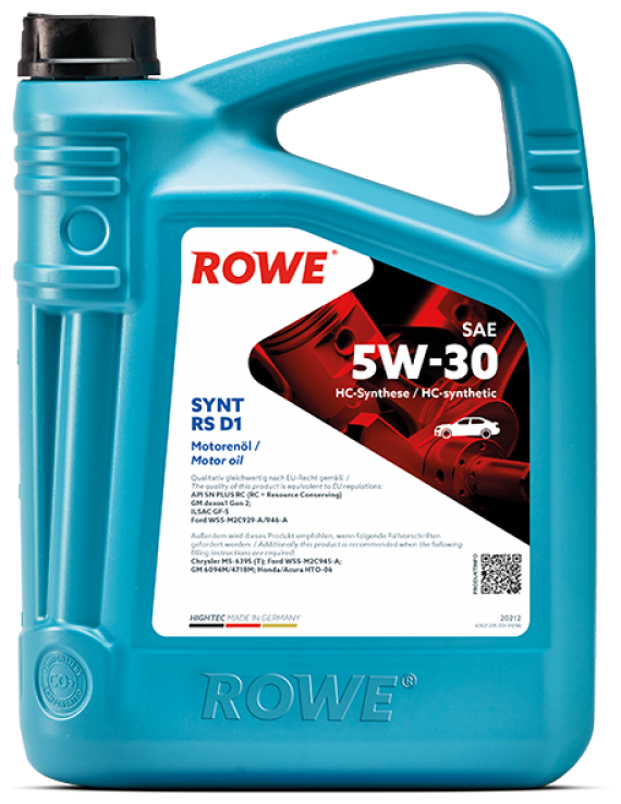 ROWE Cинтетическое Моторное Масло Hightec Synt Rs D1 Sae 5W-30 4Л.