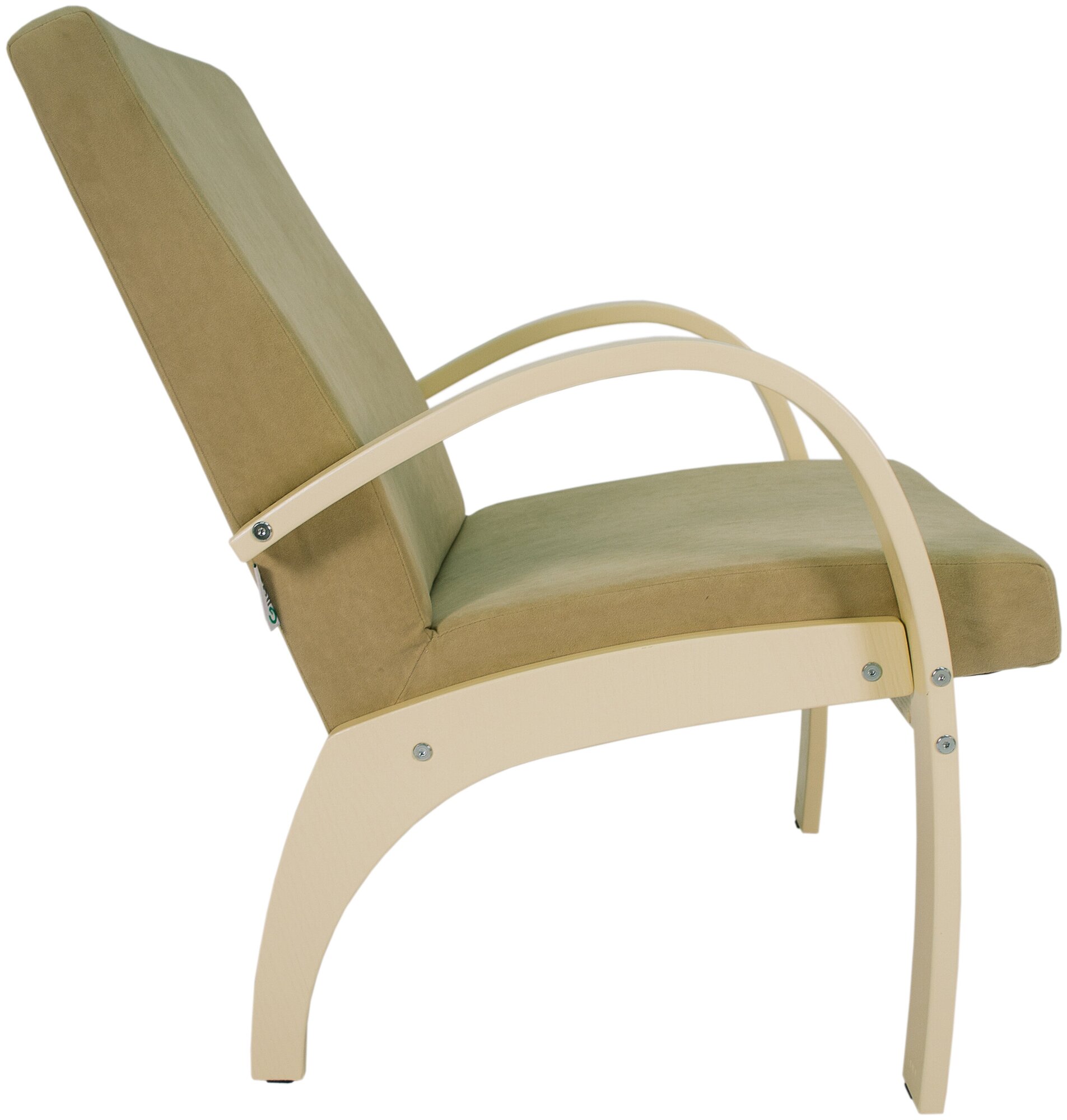 Кресло для отдыха Денди шпон, Ткань ультра санд, каркас дуб шампань шпон - фотография № 6