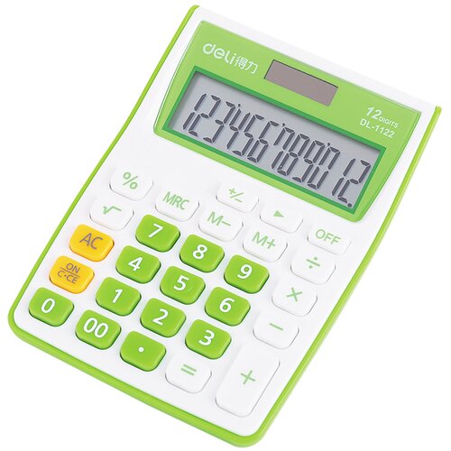 Калькулятор настольный Deli E1122/GRN зеленый 12-разр. калькулятор настольный deli e1122 blue синий 12 разр