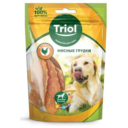 Лакомство Triol Мясные Грудки из курицы для собак, 70г, 3 шт. triol лакомства triol лакомства мясные полоски из кролика для собак 70 г