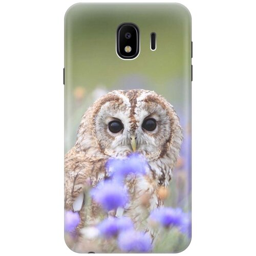 фото Gosso ультратонкий силиконовый чехол-накладка для samsung galaxy j4 (2018) с принтом "сова и васильки"