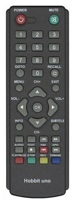 Пульт Hobbit UNO для цифровой приставки DiVisat Hobbit UNO DVB-T2. Батарейки в подарок!