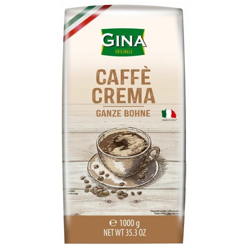 Кофе жареный в зернах Gina Caffe Crema, 1 кг