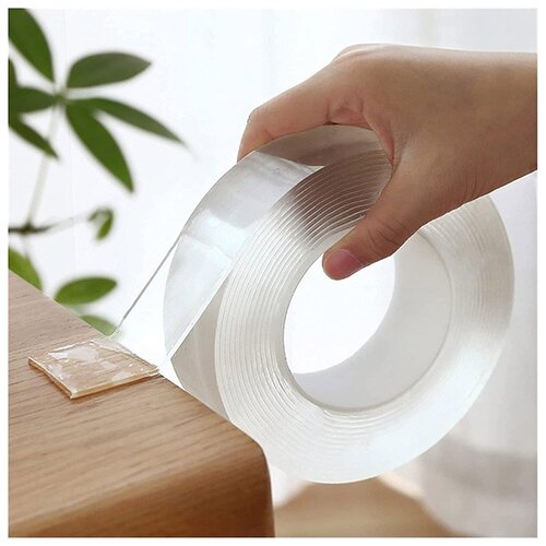 Нано-скотч двусторонний 2м 20 мм клейкий многоразовый прозрачный 231₽