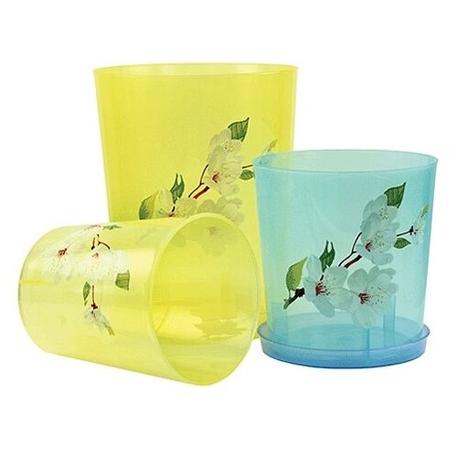 Горшок д/цветов д/орхидеи 3,5л с под. (прозрачн.) М1606 (пластик)