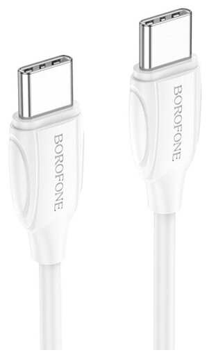 Кабель USB Cm-Cm Borofone BX19 White PD 60W, белый - 1 метр