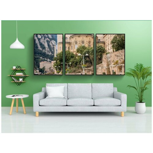 фото Набор модулных постеров для интерьера "монсеррат, монастырь, испания" 60x90 см. в тубусе, без рамки lotsprints