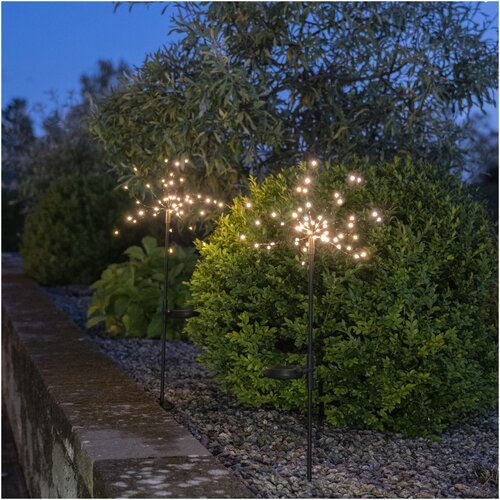 Садовые светильники FIREWORK на солнечных батареях, 2 шт, высота 60 см, диаметр 25 см, 45 ламп, 481-91