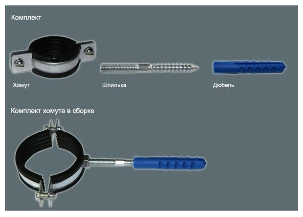 Крепление тр 1 1/2'' (47-52) к стене с рез.