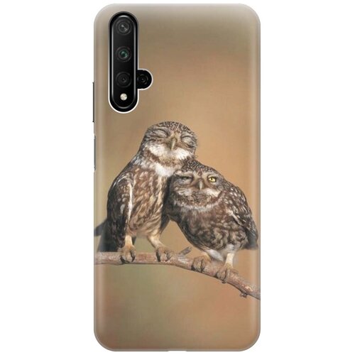 фото Ультратонкий силиконовый чехол-накладка для honor 20 / huawei nova 5t с принтом "пара совушек" gosso