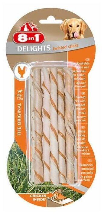 Палочки плетеные с куриным мясом 8in1 Delights Twisted Sticks 10 шт., для собак (2 шт)